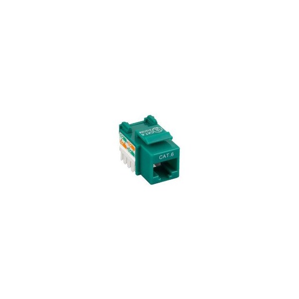 Cable Wholesale Cat6 Keystone Jack, Green, RJ45 Female to 110 Punch Down, PoE++ Type 4 100W 326-121GR - main